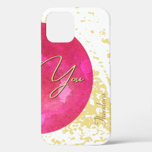 Elegante rosa und goldene Wasserfarbe Abstrakt Art Case-Mate iPhone Hülle