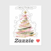 Elegante rosa und goldene Wasserfarben-Weihnachtsb