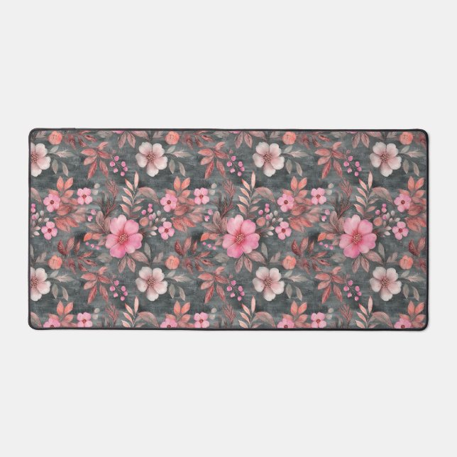 Elegante, rosa und graue Gemusterte Schreibtischma Schreibtischunterlage (Vorderseite)