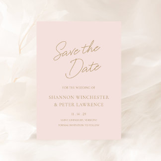 Elegante rosa und klassische Hochzeit Save The Date