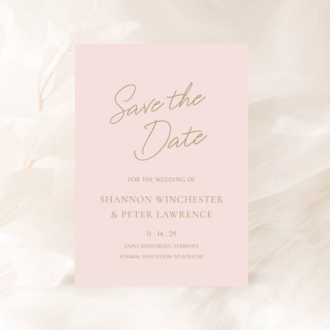 Elegante rosa und klassische Hochzeit Save The Date (Von Creator hochgeladen)