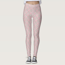 Elegante Rosa und Leaf überall in den Leggings