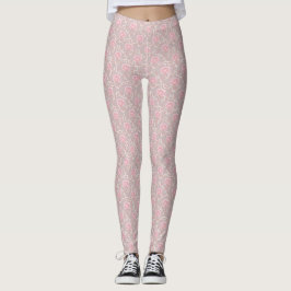 Elegante Rosa und Leaf überall in den Leggings