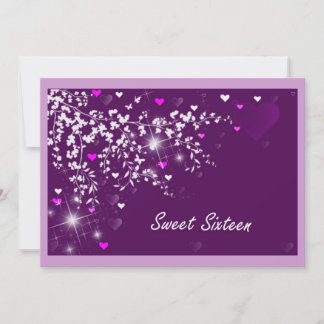 Elegante Rosa und Mauve 16 . Geburtstag Einladung