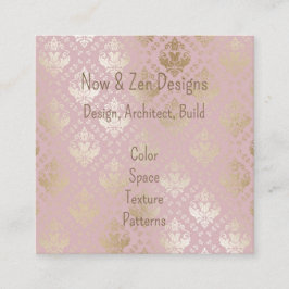 Elegante Rosa und Rose Gold Square Business Card Quadratische Visitenkarte