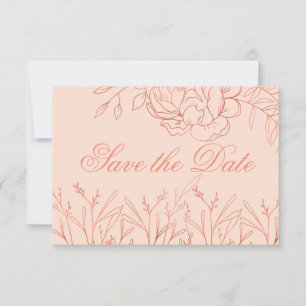 Elegante Rosa und Rose Save The Date
