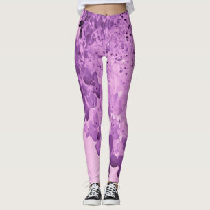 Elegante rosa und schwarze Limelight-Hortensie Leggings