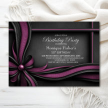 Elegante rosa und schwarze Schleife 50. Geburtstag