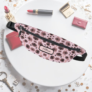 Elegante rosa und schwarze Spitze im Vintage-Stil Bauchtasche