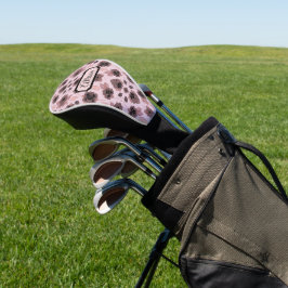 Elegante rosa und schwarze Spitzen im Vintagen Loo Golf Headcover