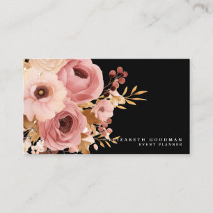Elegante rosa und schwarze Visitenkarten im Chic-S Visitenkarte