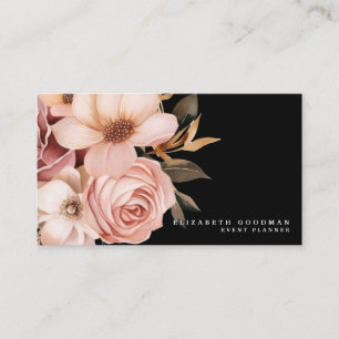 Elegante rosa und schwarze Visitenkarten Visitenkarte