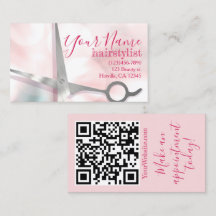 Elegante rosa und silberne Schere Friseur