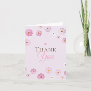 Elegante rosa und violette Blumen Dankeskarte