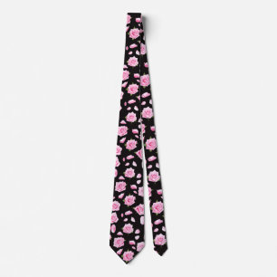 Elegante Rosa und Weiß Roses Neck Tie Krawatte