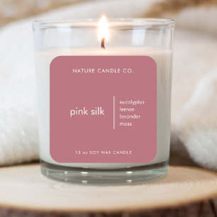 Elegante rosa und weiße, benutzerdefinierte Kerze Quadratischer Aufkleber