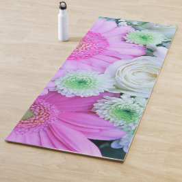 Elegante rosa und weiße Blume Blumenstrauß | Yogamatte