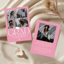Elegante rosa und weiße Foto-Collage-Abschluss