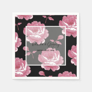 Elegante, rosa Vintage Rose Hochzeit Serviette