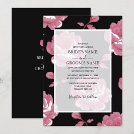 Elegante, rosa Vintage Rose Hochzeiten Einladungen