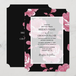 Elegante, rosa Vintage Rose Hochzeiten Einladungen