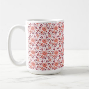 Elegante rosa Vintage-Rosen-Blumen-Tasse Kaffeetasse