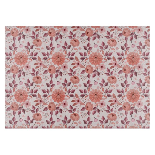 Elegante rosa Vintage-Rosenblumen  Schneidebrett (Vorderseite)