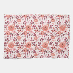 Elegante rosa Vintage-Rosenblüten Geschirrtuch