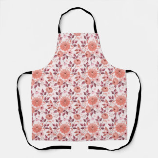 Elegante rosa Vintage-Rosenblüten Schürze
