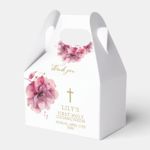 Elegante Rosa Wasserfarbe Blumenkolonie Heilige Ko Geschenkschachtel