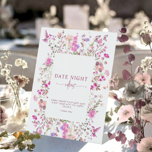 Elegante rosa Wasserfarbe Floral Date Night Ideen Sockelschild
