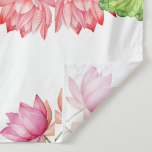 Elegante rosa Wasserfarbe-Lotos-Blumenmuster Wandteppich