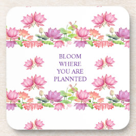 Elegante rosa Wasserfarbe Lotus-Blume Getränkeuntersetzer