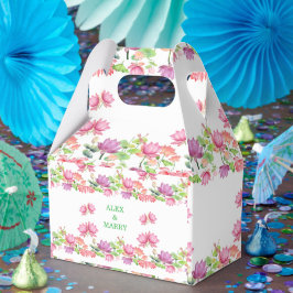 Elegante rosa Wasserfarbe Lotus Blumenmuster Geschenkschachtel