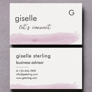 Elegante Rosa Wasserfarbe Moderne Beruflich Visitenkarte