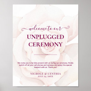 Elegante Rosa Wasserfarben-Blumenhochzeit Poster