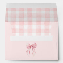 Elegante rosa weiche Schleife und Gingham-Muster