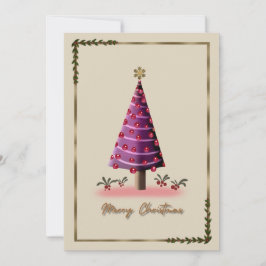 Elegante Rosa Weihnachtsbaumkarte - Einzigartig fe Feiertagskarte