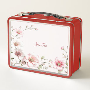 Elegante rosa weiße Blumen Lunchbox
