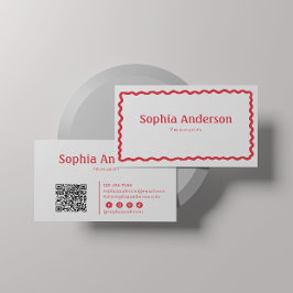 Elegante rosa, wellige Grenze für Frauen | Berufli Visitenkarte