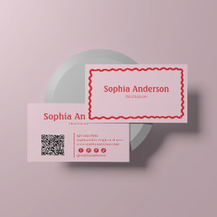 Elegante rosa, wellige Grenze für Frauen   Berufli Visitenkarte