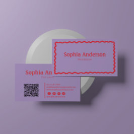 Elegante rosa, wellige Grenze für Frauen | Berufli Visitenkarte