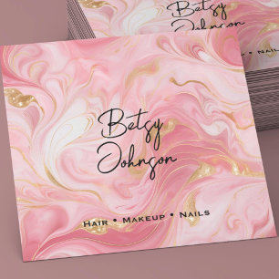 Elegante Rosa White Gold Salon Business Card