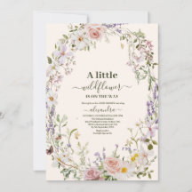 Elegante Rosa Wildblume Boho Baby Shower