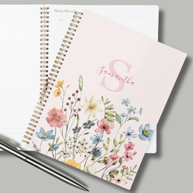Elegante rosa Wildblume Personalisiert Planer (Von Creator hochgeladen)