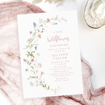 Elegante Rosa Wildblume Rustic Boho Baby Shower