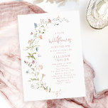 Elegante Rosa Wildblume Rustic Boho Baby Shower Einladung<br><div class="desc">Elegante zarte Aquarellfarben,  Set neben Ihren Event Details in staubrosa. Pastellfarben in sanftem Rosatinrot,  weiß,  beige,  staubblau und botanisches Grün,  einfach und romantisch. Große Blumendusche Einladungen für modernes rustikales Party,  boho Landgarten Party im Frühling und Sommer.</div>