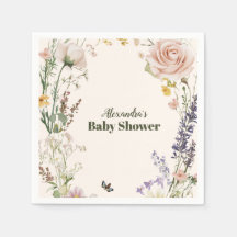 Elegante Rosa Wildblume Rustic Boho Baby Shower