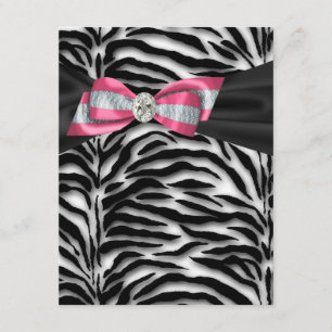 Elegante rosa Zebrafeteinladungen Einladung