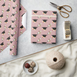 Elegante rosafarbene Abschlussgeschenkverpackung Geschenkpapier